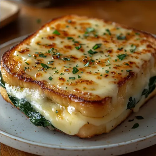 Croque-monsieur aux épinards et mozzarella