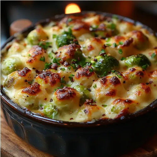 Gratin de choux de Bruxelles au fromage