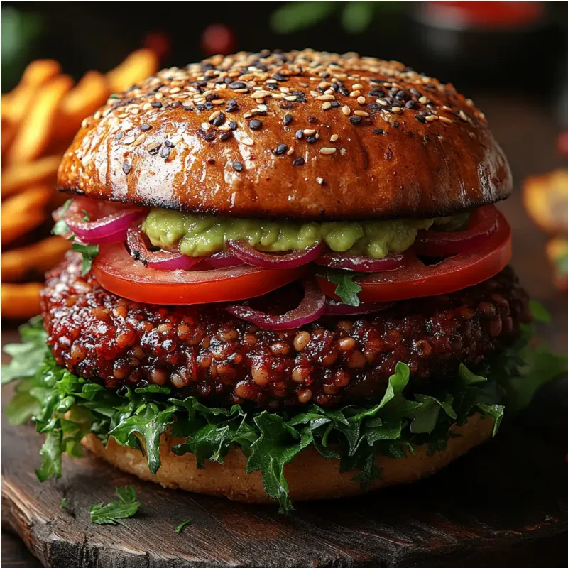 Burger v&eacute;g&eacute;tarien aux galettes de haricots rouges