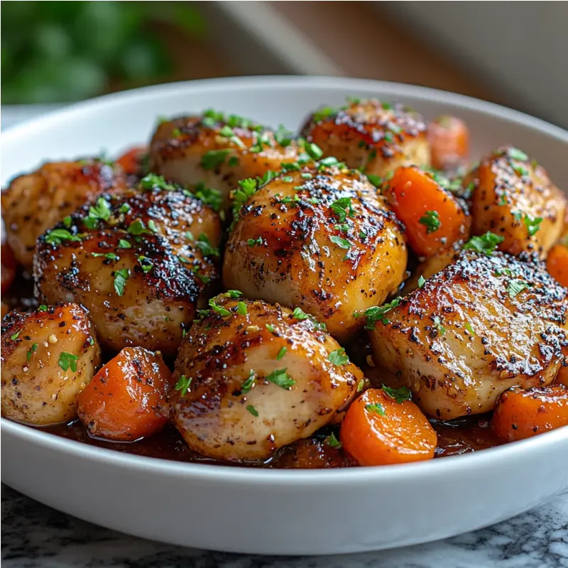 Poulet saut&eacute; aux carottes et miel