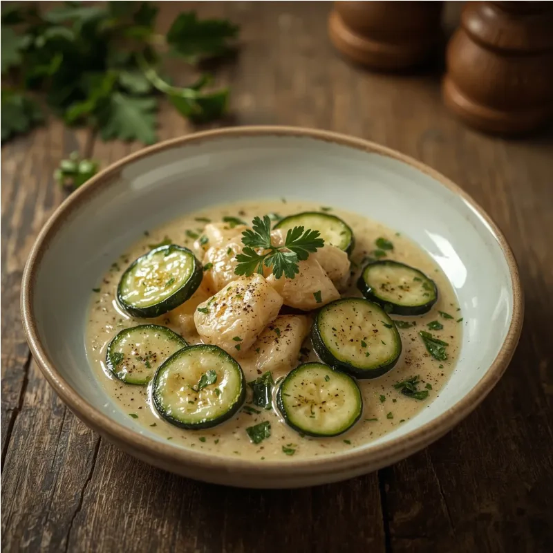 Courgettes &agrave; la cr&egrave;me l&eacute;g&egrave;re