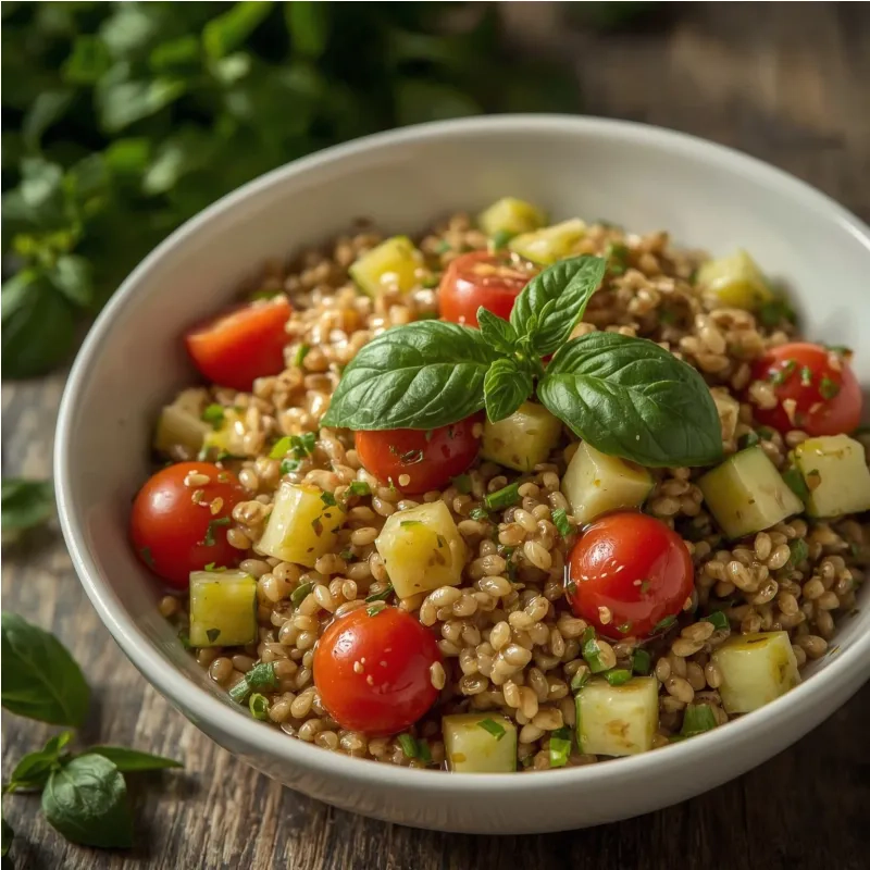 Salade d'&eacute;peautre aux courgettes et tomates