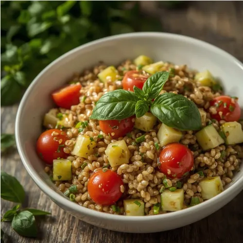 Salade d'épeautre aux courgettes et tomates