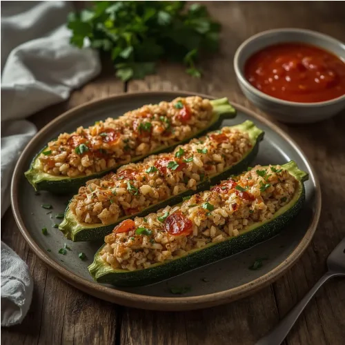 Courgettes farcies légères