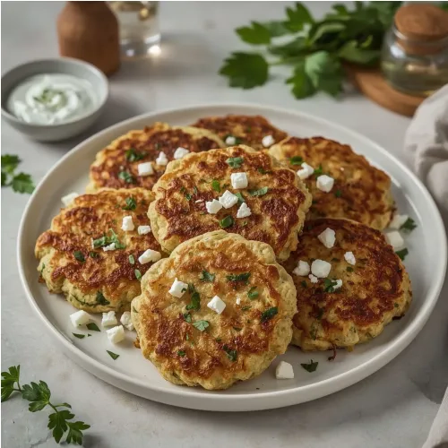 Galettes de courgette et feta au four