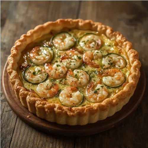 Quiche aux crevettes et courgettes