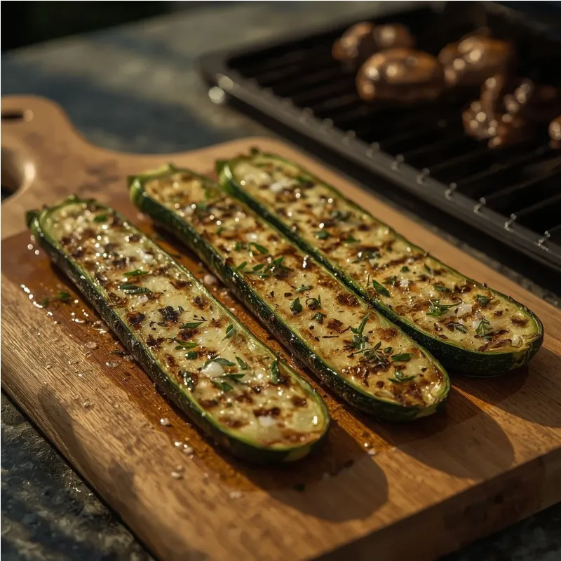 Courgettes grill&eacute;es au barbecue