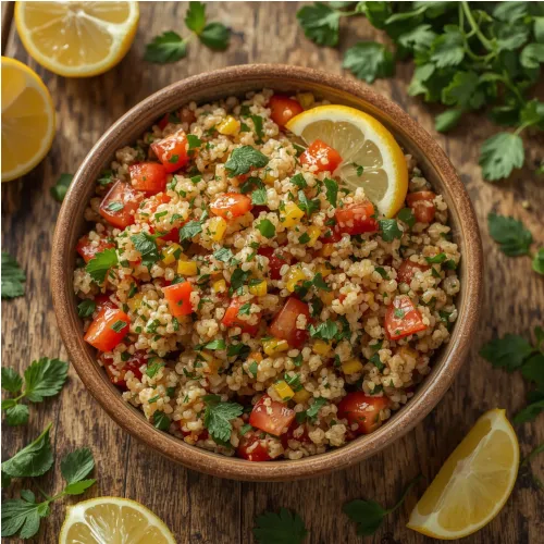 Taboulé frais aux tomates, poivrons et citron