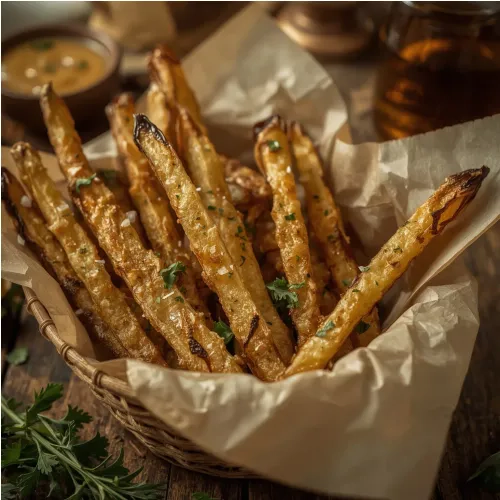 Frites d'aubergines croustillantes