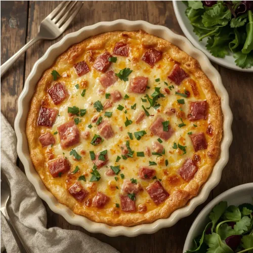 Quiche sans pâte au jambon