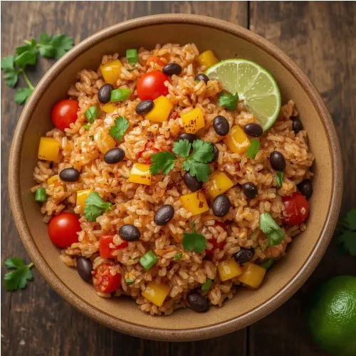 Salade de riz rouge mexicaine