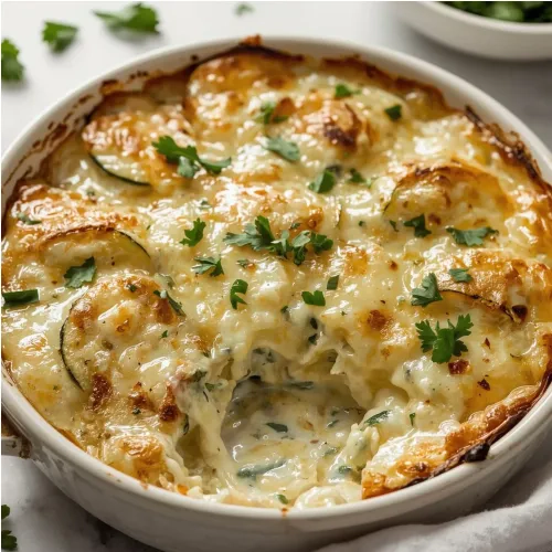 Gratin de courgettes crémeux