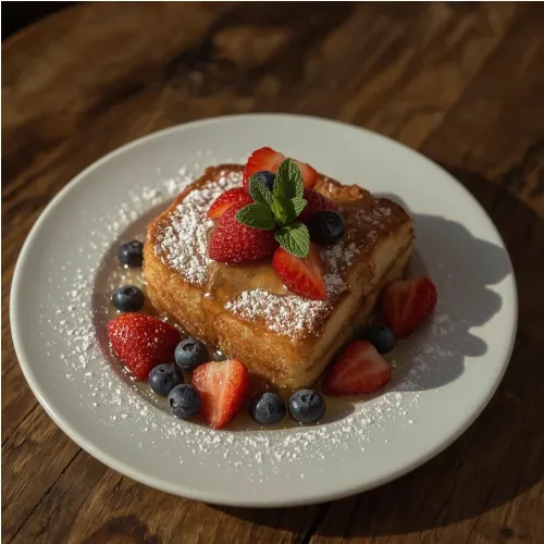 Pain perdu à la vanille et aux fruits frais