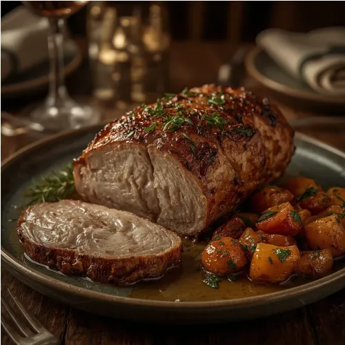 Rôti de porc aux herbes
