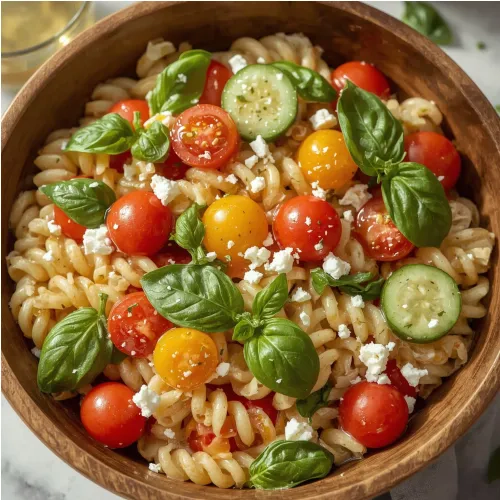 Salade de pâtes fraîche aux légumes