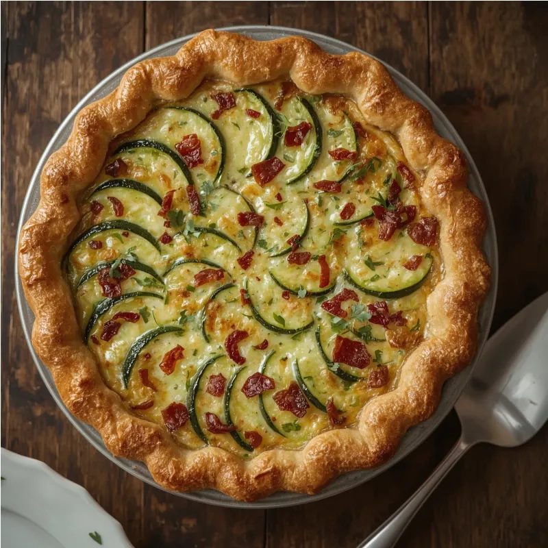 Quiche courgettes-lardons