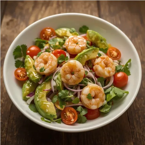 Salade avocat et crevettes