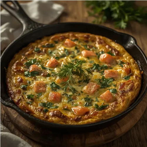Frittata au saumon et aux herbes