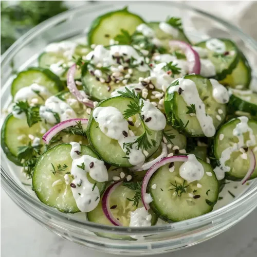 Salade fraîche de concombre au yaourt