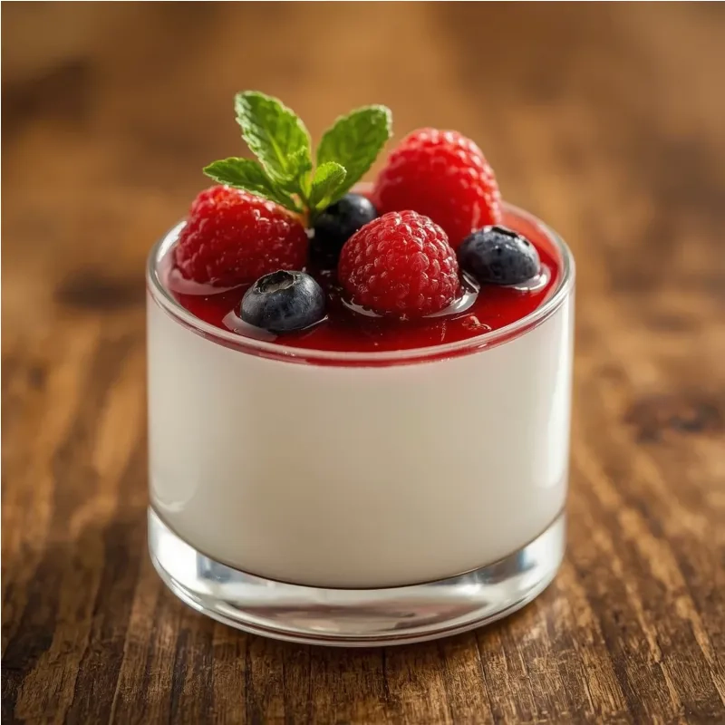 Panna cotta vanille aux fruits rouges