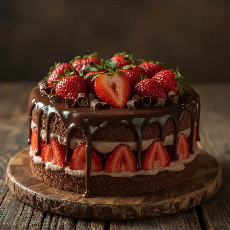 Fraisier chocolat fraise