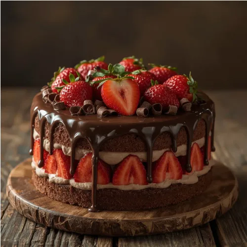 Fraisier chocolat fraise