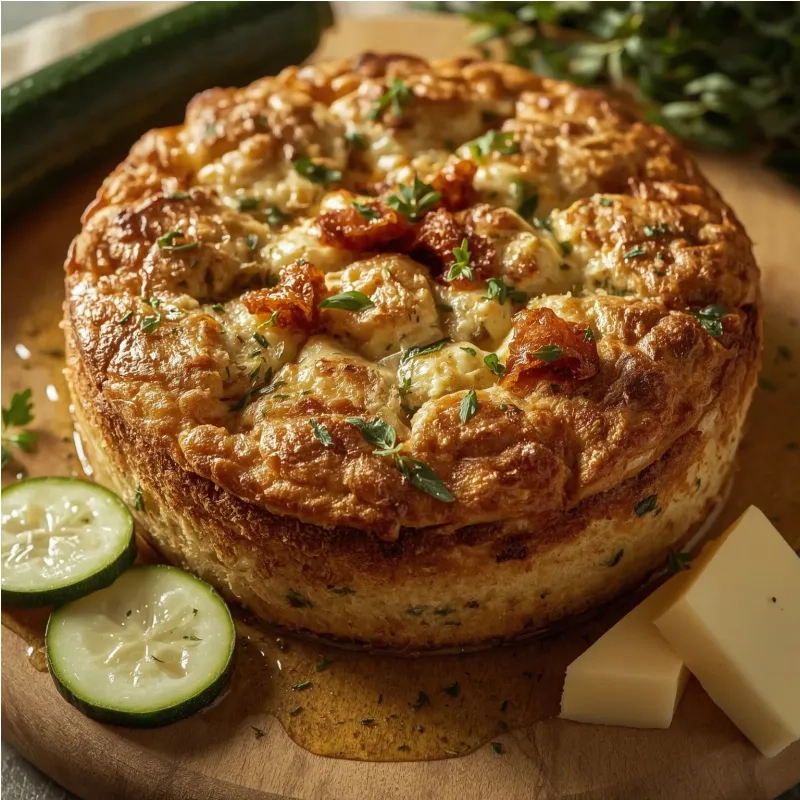 Cake courgette-ch&egrave;vre et lardons