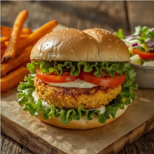 Burger veggie au steak de pois chiches