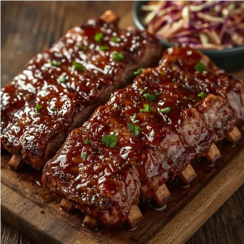 Ribs de porc grillés au barbecue