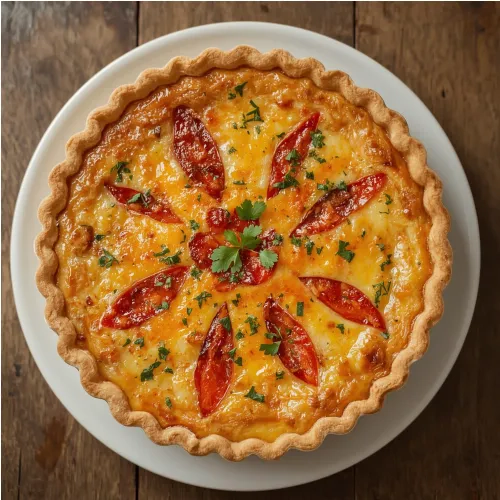 Quiche au chorizo et au poivron
