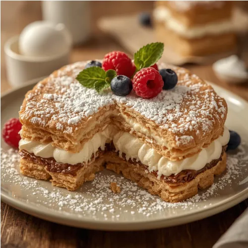 Mille-feuilles à la crème de vanille