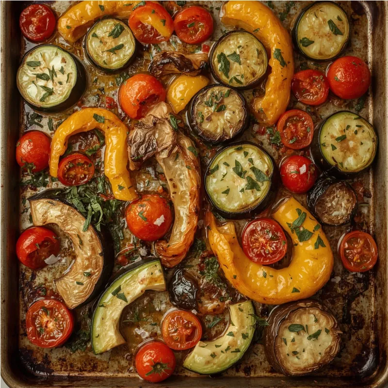 L&eacute;gumes d'&eacute;t&eacute; r&ocirc;tis au four