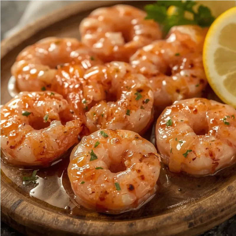 Crevettes &agrave; la plancha au citron et &agrave; l'ail