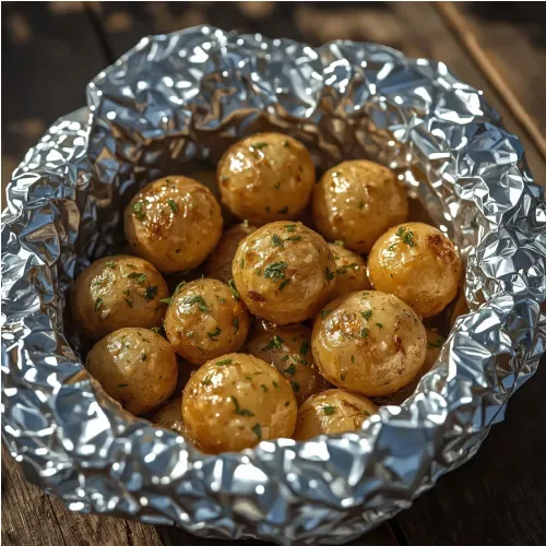Pommes de terre à l'ail en papillotes au barbecue