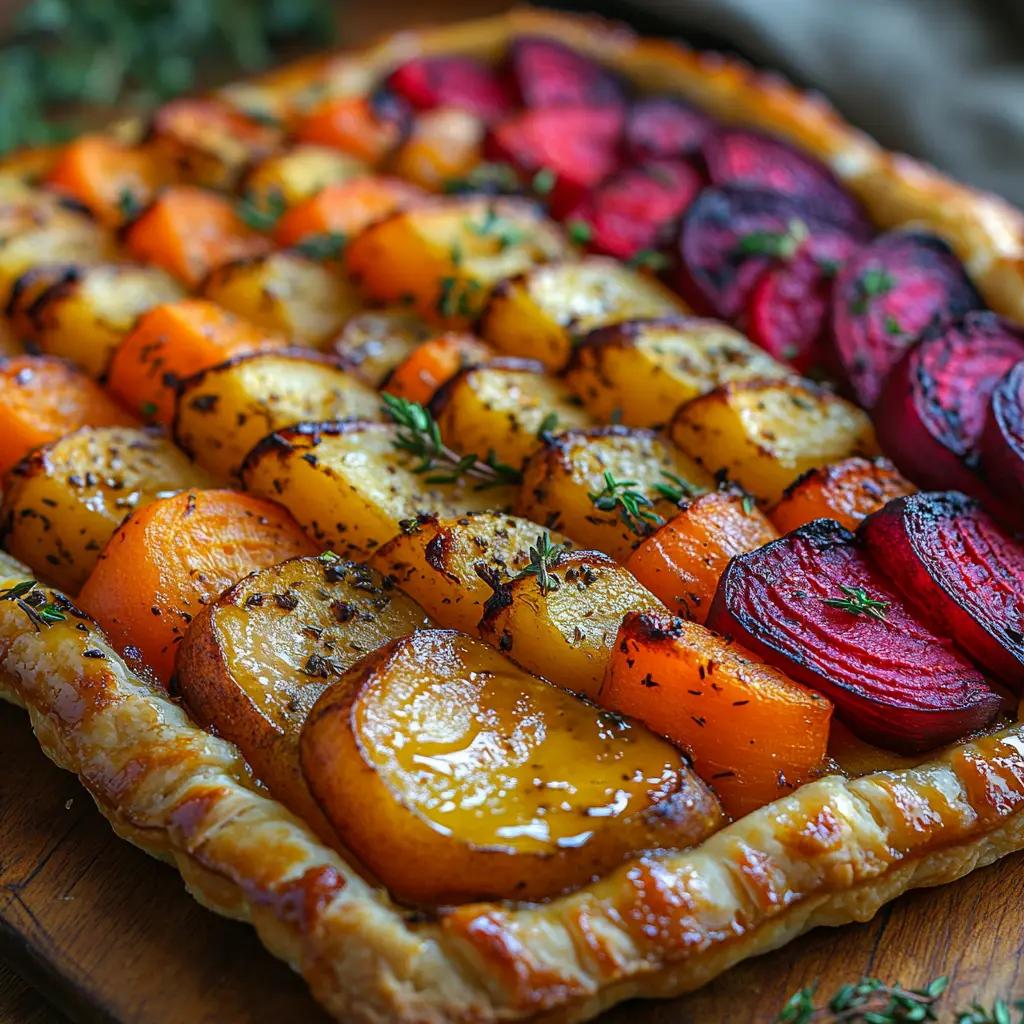 Tarte rustique aux légumes racines