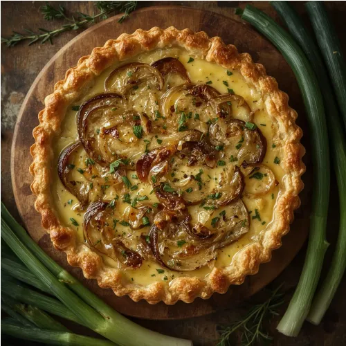Tarte savoureuse aux poireaux