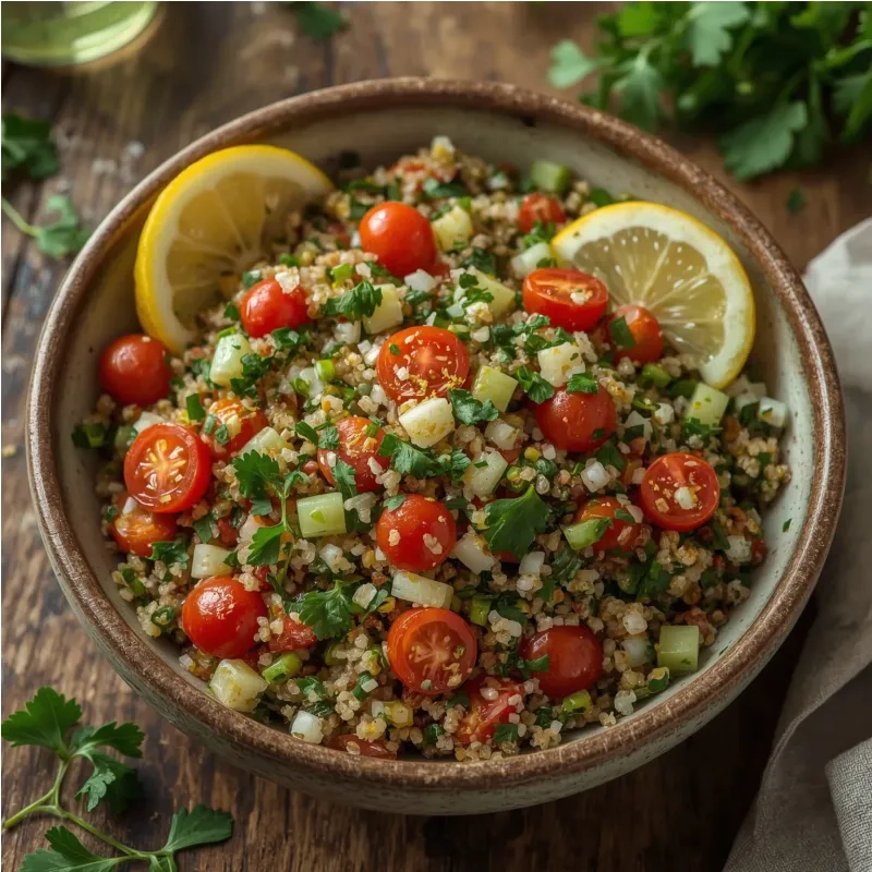 Taboul&eacute; de quinoa frais et color&eacute;