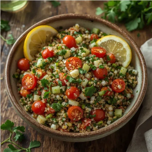 Taboulé de quinoa frais et coloré