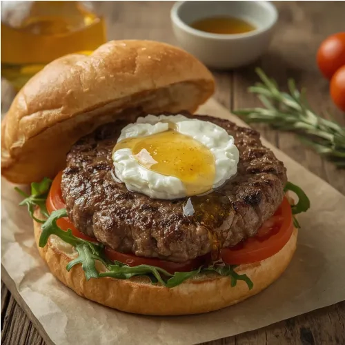 Burger au chèvre et miel