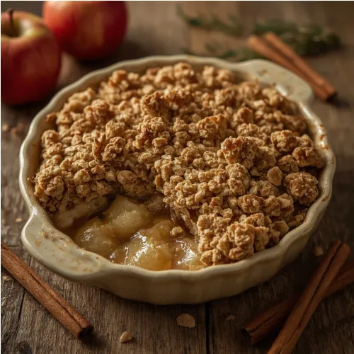 Crumble aux pommes savoureux