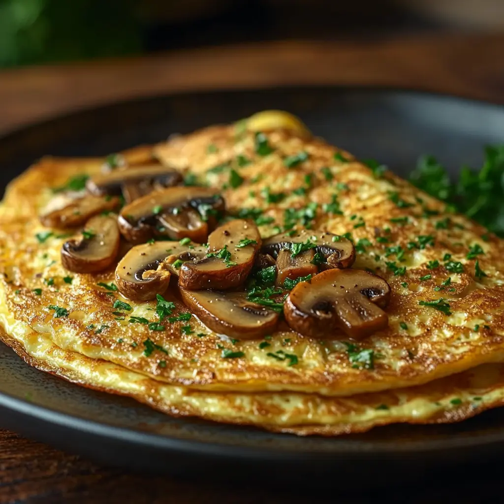 Omelette aux champignons et fines herbes