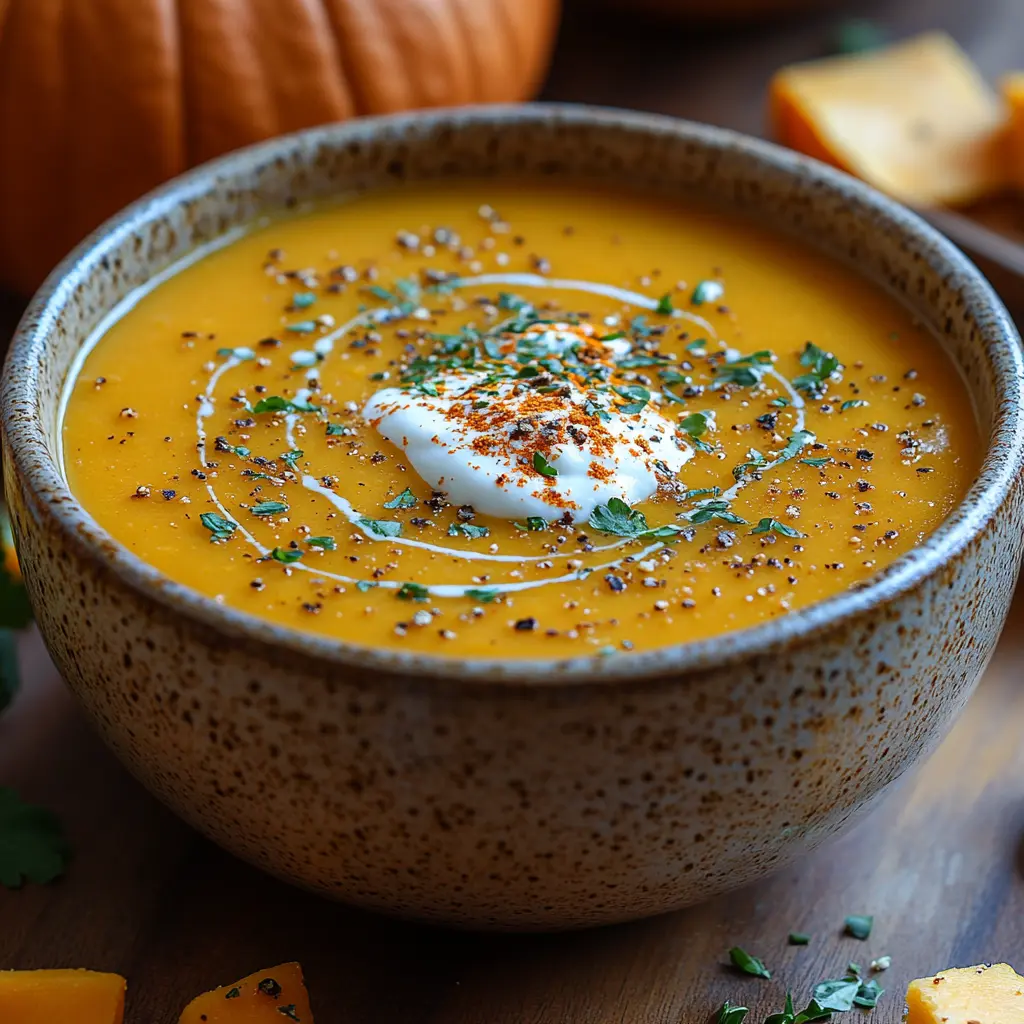 Soupe de potiron rapide aux épices douces