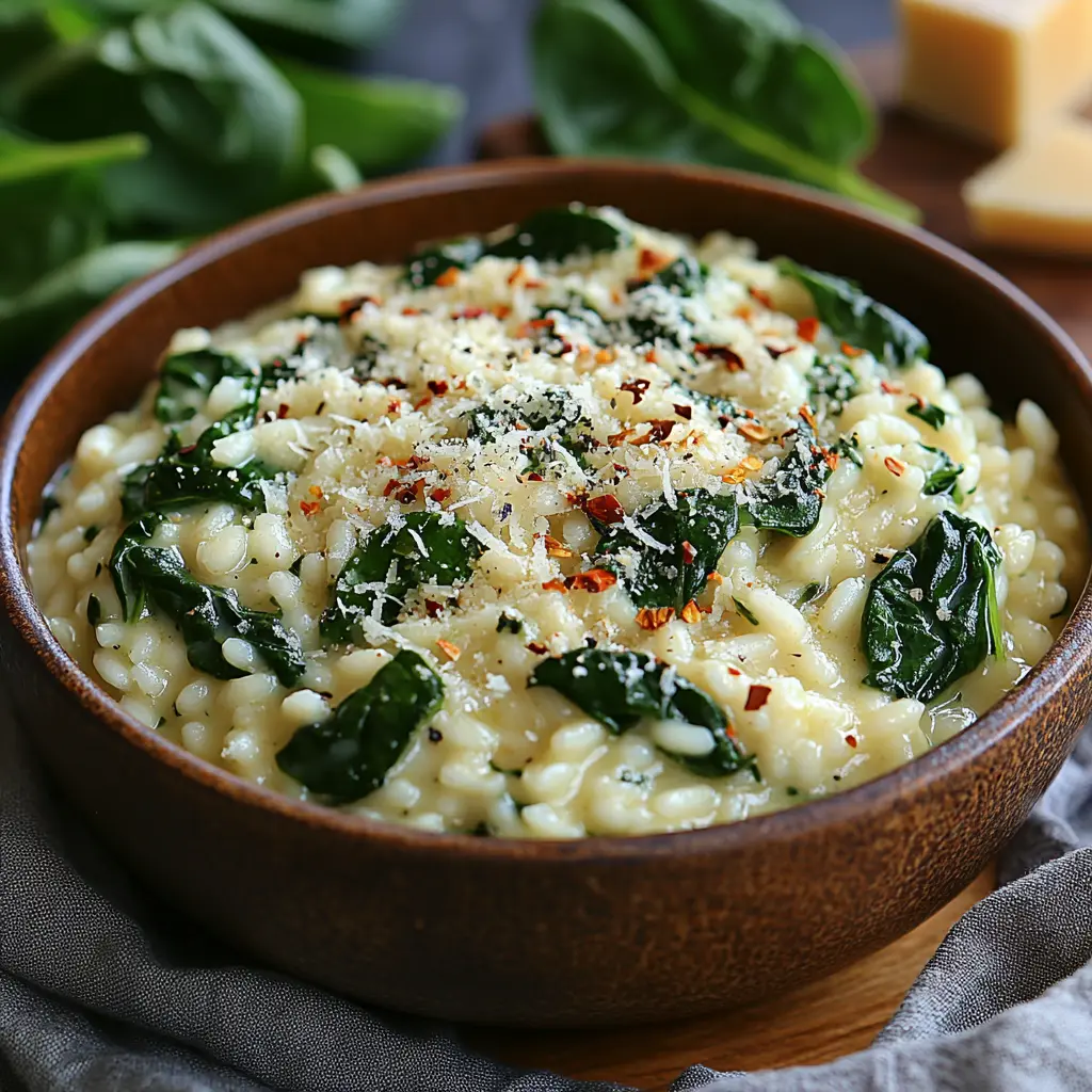 Risotto aux épinards et parmesan