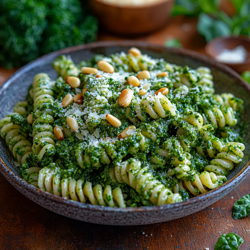 Pâtes au pesto de chou kale