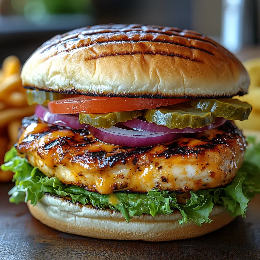 Burgers maison au poulet et crudités