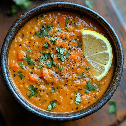 Soupe de lentilles corail et carottes