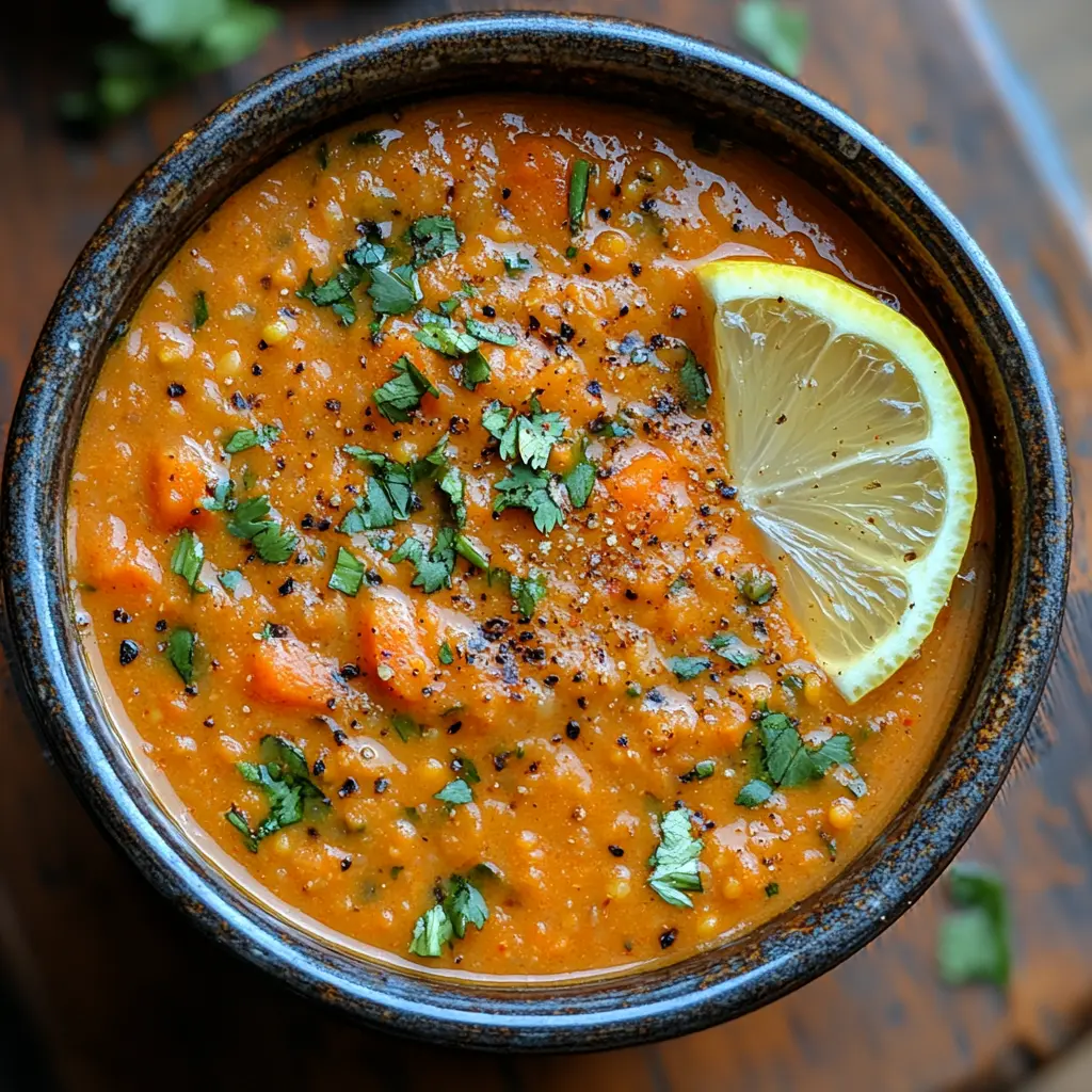 Soupe de lentilles corail et carottes