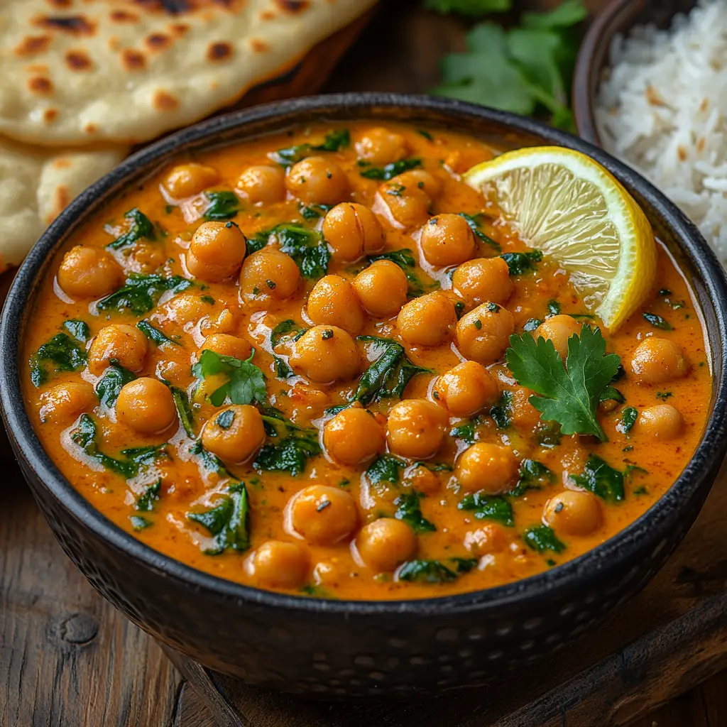 Curry de pois chiches et épinards