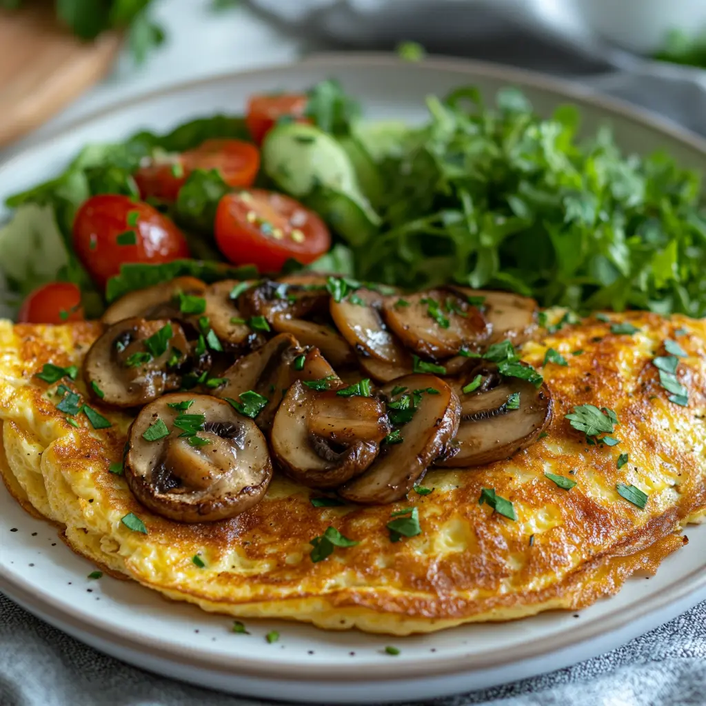 Omelette aux champignons et fines herbes